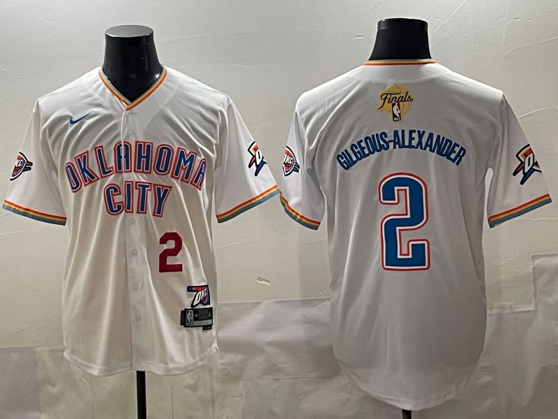 Men 2025 Oklahoma City Thunder #2 Gilgeous-Alexander White Nike Joint Name NBA Jersey style 14->oklahoma city thunder->NBA Jersey